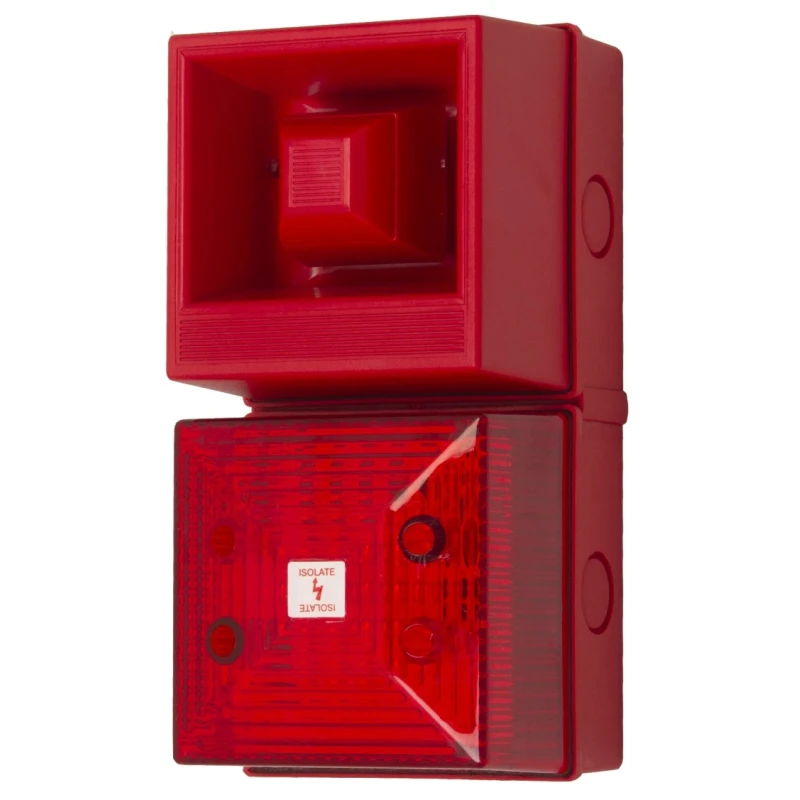 Clifford & Snell YL40 Series Red Beacon-Sounder Combination, IP65, 24V DC, 108 dB @ 1m, 32-Tone Electronic Sounder 245181