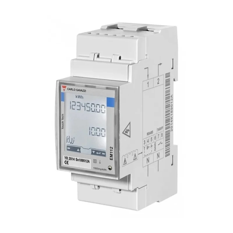 Carlo Gavazzi Single Phase Active Energy Meter with LCD Display EM112DINAV01XM1PFB
