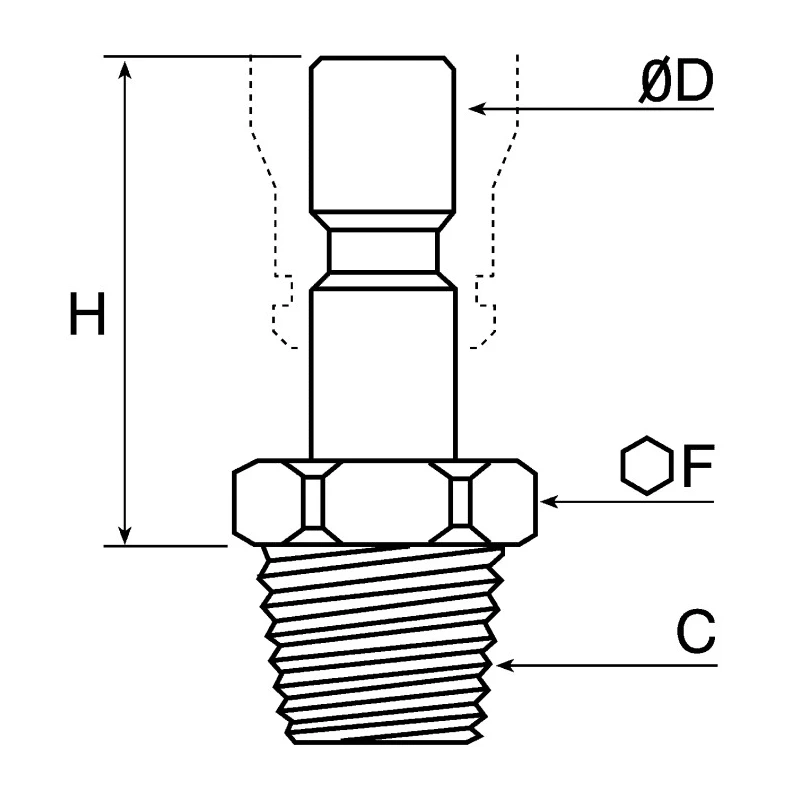 Legris Pneumatic Fitting 3800 Series Male Threaded-to-Tube Push-In 6mm Stainless Steel 1/8 in R 3821 06 10