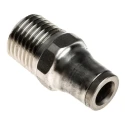 Legris Pneumatic Fitting 3800 Series Male 1/4 in R Threaded-to-Tube Push In 6 mm Stainless Steel 110°C 20 bar 3805 06 13