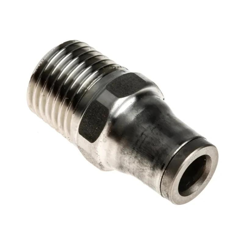 Legris Pneumatic Fitting 3800 Series Male 1/4 in R Threaded-to-Tube Push In 6 mm Stainless Steel 110°C 20 bar 3805 06 13