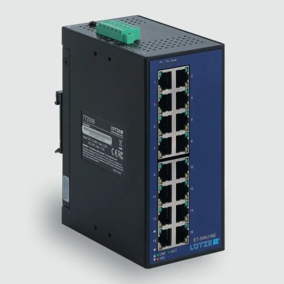 F Lutze Ltd Ethernet Switch Unmanaged 16 Port 10/100 Mbps Rack Mount 66x152x107mm 772008