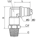 Legris Pneumatic Fitting 3800 Series Male Threaded-to-Tube Push-in 10mm Stainless Steel 1/4 in R 3809 10 13