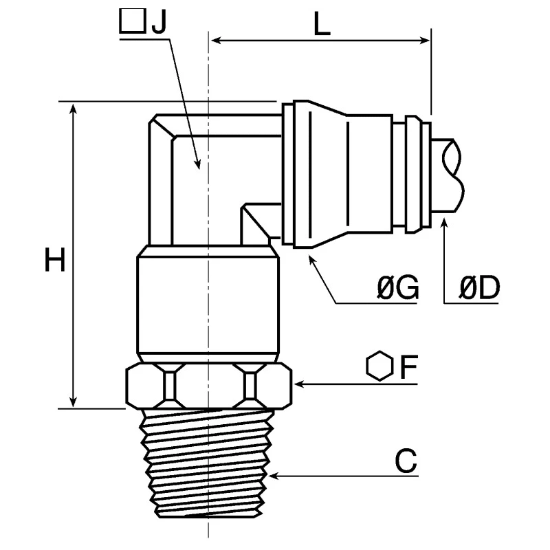 Legris Pneumatic Fitting 3800 Series Male Threaded-to-Tube Push-in 10mm Stainless Steel 1/4 in R 3809 10 13