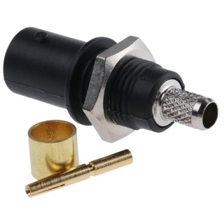 Staubli BNC Series Coaxial Connector Panel Mount Female BNC, Straight Body Crimp 67.9766-21