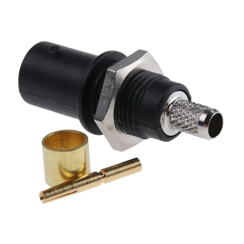 Staubli BNC Series Coaxial Connector Panel Mount Female BNC, Straight Body Crimp 67.9766-21