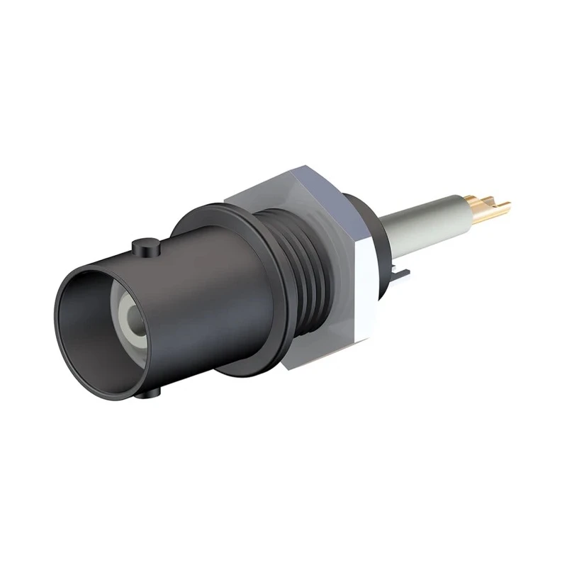 Staubli BNC Series Coaxial Connector Panel Mount Female BNC, Straight Body Solder 67.9764-21