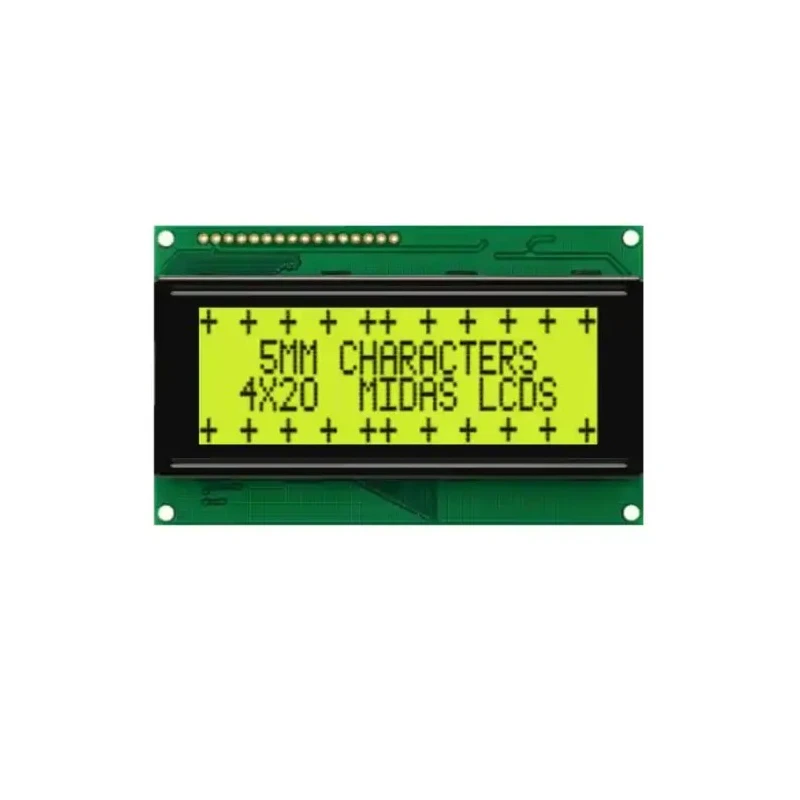 Midas Alphanumeric LED LCD Monochrome Display 4 x 20 Character Matrix, Yellow and Green Backlight MC42005A6W-SPTLY-V2