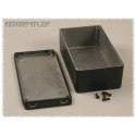 Hammond Flanged 1590 Series Black Black Lid Die Cast Aluminium Enclosure IP65 80 mm x 183 mm x 53 mm 1590WP1FLBK