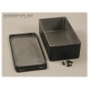 Hammond Flanged 1590 Series Black Black Lid Die Cast Aluminium Enclosure IP65 80 mm x 183 mm x 53 mm 1590WP1FLBK