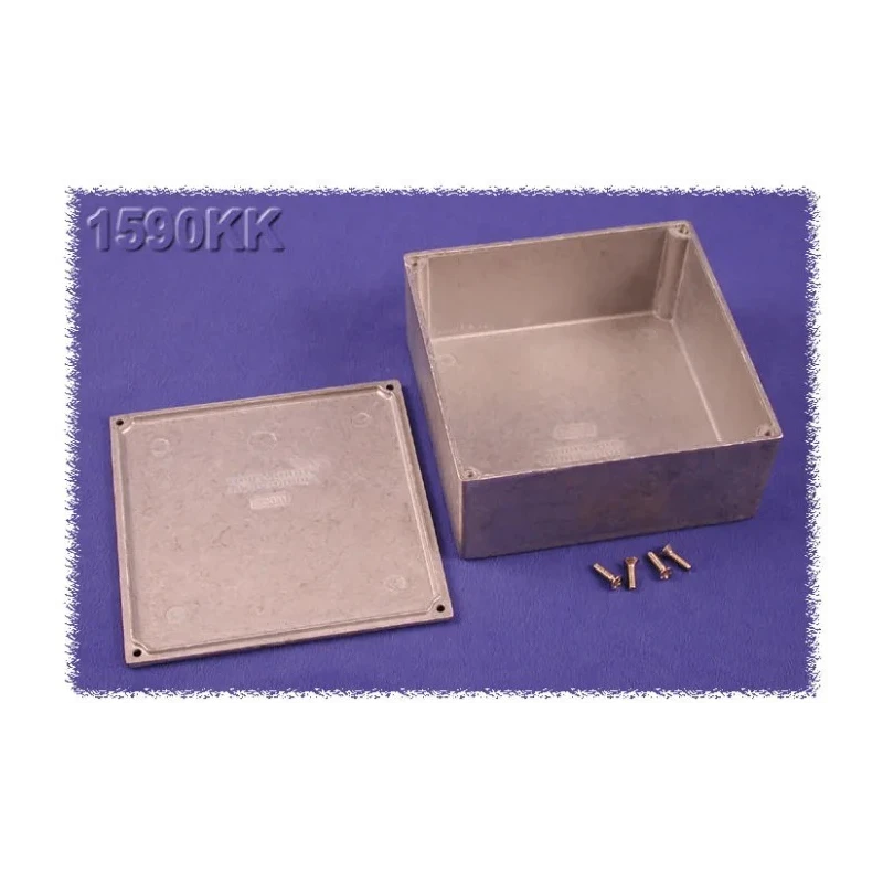 Hammond 1590 Series Die Cast Aluminium Enclosure Black Body Natural Lid IP54 57mm x 125mm x 125mm 1590KK
