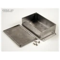 Hammond Flanged 1590 Series Black Die Cast Aluminium Enclosure with Natural Lid IP54 49 mm x 145 mm x 95 mm 1590JF