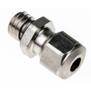 SES Sterling A1 Series Metallic Nickel Plated Brass Cable Gland, M6 Thread, 2.5 mm to 3 mm Cable Diameter, IP68 A1000.06.030