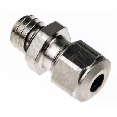 SES Sterling A1 Series Metallic Nickel Plated Brass Cable Gland, M6 Thread, 2.5 mm to 3 mm Cable Diameter, IP68 A1000.06.030