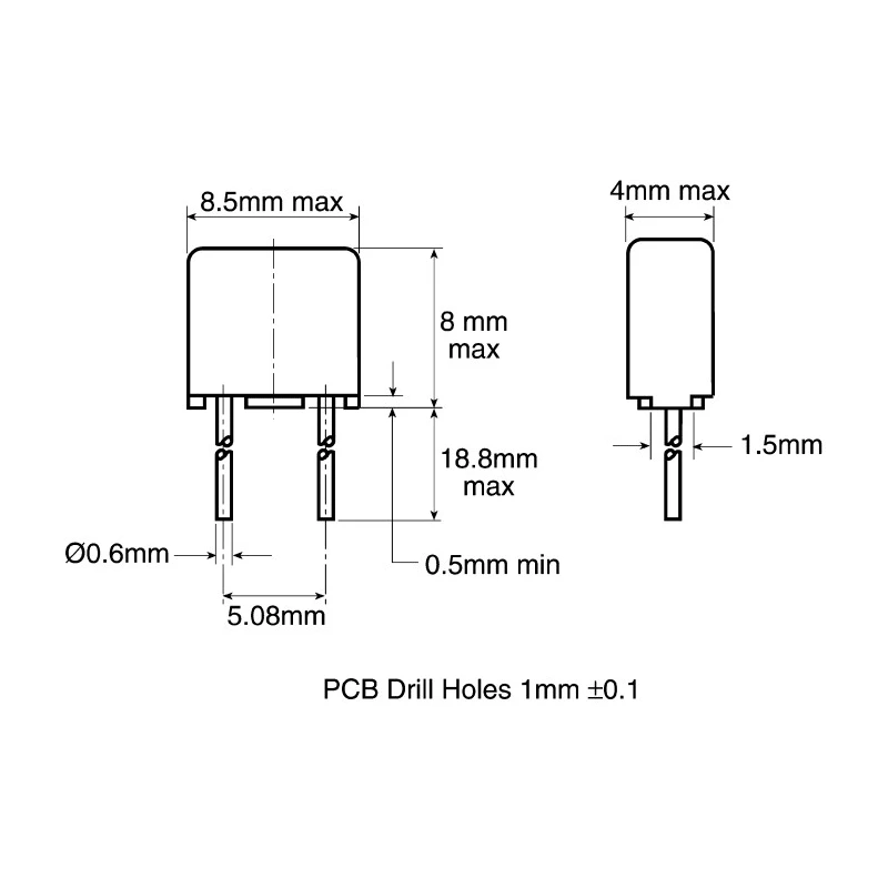 Littelfuse Non-Resettable Fuse Radial 5A 125V ac Nylon Body Time Delay 3961500000