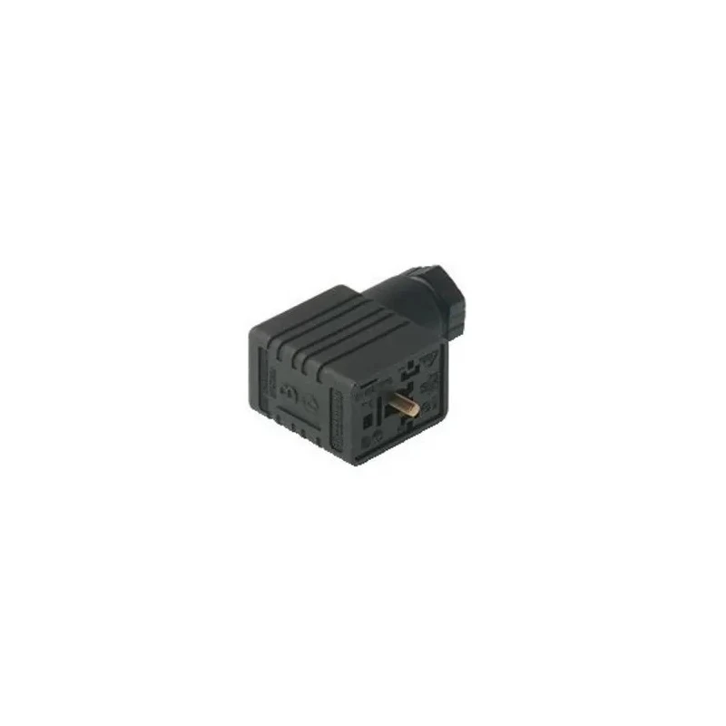 Hirschmann Solenoid Valve Connector 2P+E DIN 43650 B, Indicator Light, 16A Current, 250 V ac/dc 932987100 GMN 209 NJ black