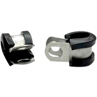 RS PRO Stainless Steel P-Clip with 6 mm Closed Inside Diameter, Black Zinc Coating, 12.6 mm Width, Model 226-9012