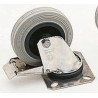 LAG Braked Swivel Castor, 55 kg Load Capacity, 80 mm Rubber Wheel, Thermoplastic Hub, Model 15304G FR