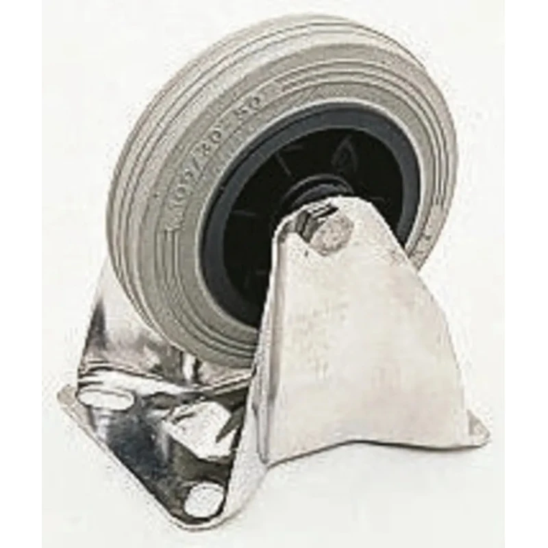 LAG Fixed Castor Stainless Steel Frame 125 mm Wheel Diameter 110 kg Load Capacity Rubber Wheel 15512G