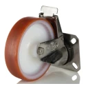LAG Braked Swivel Castor 150 kg Load Capacity 125 mm Polyurethane Wheel Stainless Steel Frame 21131 FR