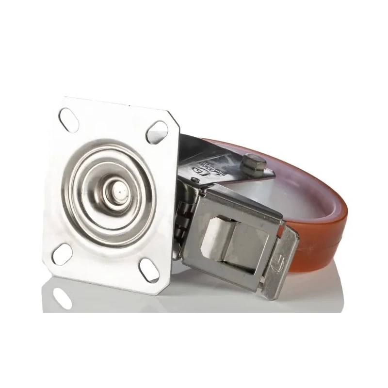 LAG Braked Swivel Castor 150 kg Load Capacity 125 mm Polyurethane Wheel Stainless Steel Frame 21131 FR