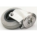 LAG Swivel Castor, 110 kg Load Capacity, 125 mm Rubber Wheel, Stainless Steel Frame 15712G HB