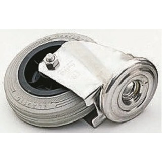 LAG Swivel Castor, 110 kg Load Capacity, 125 mm Rubber Wheel, Stainless Steel Frame 15712G HB