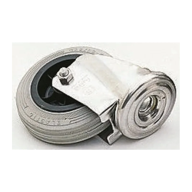 LAG Swivel Castor, 110 kg Load Capacity, 125 mm Rubber Wheel, Stainless Steel Frame 15712G HB
