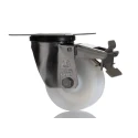 LAG Braked Swivel Castor 150 kg Capacity 80 mm Wheel Diameter Stainless Steel Frame Polyamide Wheel 17127 FR