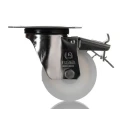 LAG Braked Swivel Castor 150 kg Capacity 80 mm Wheel Diameter Stainless Steel Frame Polyamide Wheel 17127 FR