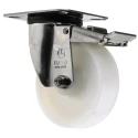 LAG Braked Swivel Castor Stainless Steel Frame 150 kg Load Capacity 100 mm Polyamide Wheel 17130 FR