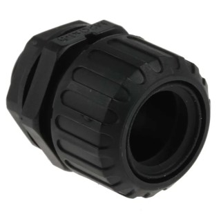 Adaptaflex Black Conduit Fitting, 21 mm Nominal Size, M20 Thread, Polyamide 66, IP69K/IP66/IP68/IP67 Rated ASF21/M20/A