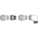 Adaptaflex Black Conduit Fitting, 21 mm Nominal Size, M20 Thread, Polyamide 66, IP69K/IP66/IP68/IP67 Rated ASF21/M20/A