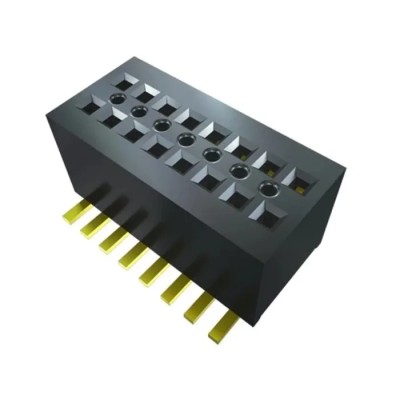 Samtec CLE Series Horizontal Surface Socket Strip, 10-Contact, 2 Row, 0.8 mm Pitch Through Hole CLE-110-01-G-DV-A-P-TR