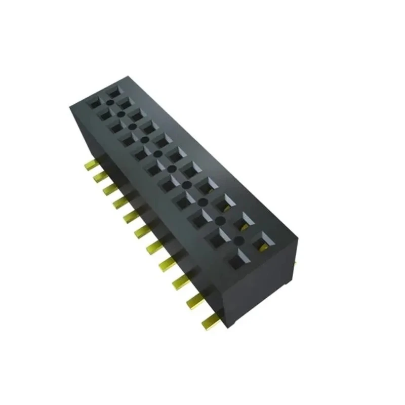 Samtec MLE Series Right Angle Surface PCB Socket 10-Contact 2 Row 1 mm Pitch Solder MLE-105-01-G-DV-P-TR