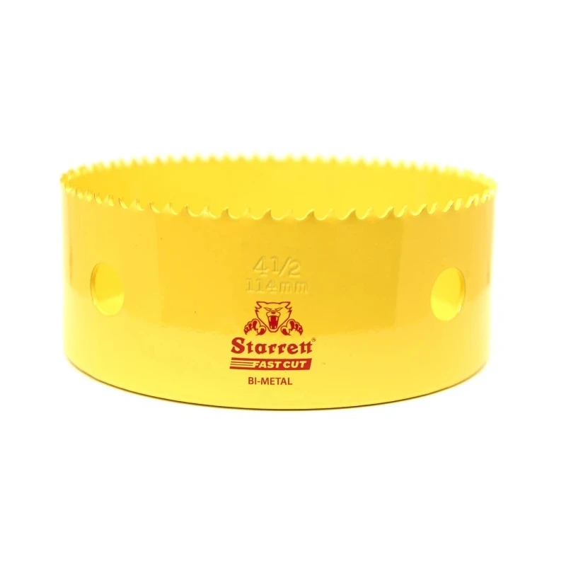 Starrett High-Speed Steel (HSS) 114 mm Diameter Bi-metal Drill Bit for Stainless Steel and Mild Steel Sheet FCH0412-G