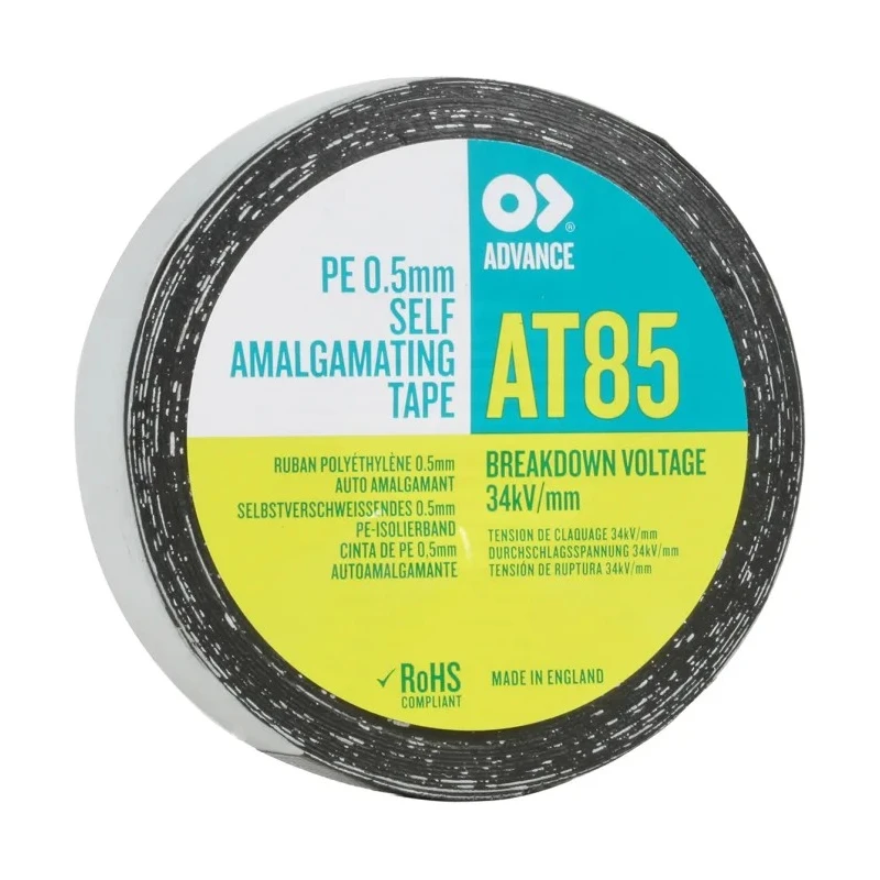 Advance Tapes Black Self-Amalgamating Tape 25mm x 10m Polyethylene Backing AT85