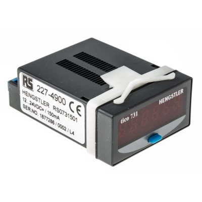 Hengstler Panel Mount Digital Counter, 6 Digit LED Display, 7.5 kHz Max Count Frequency, 24V DC Supply, Model 0 731 501