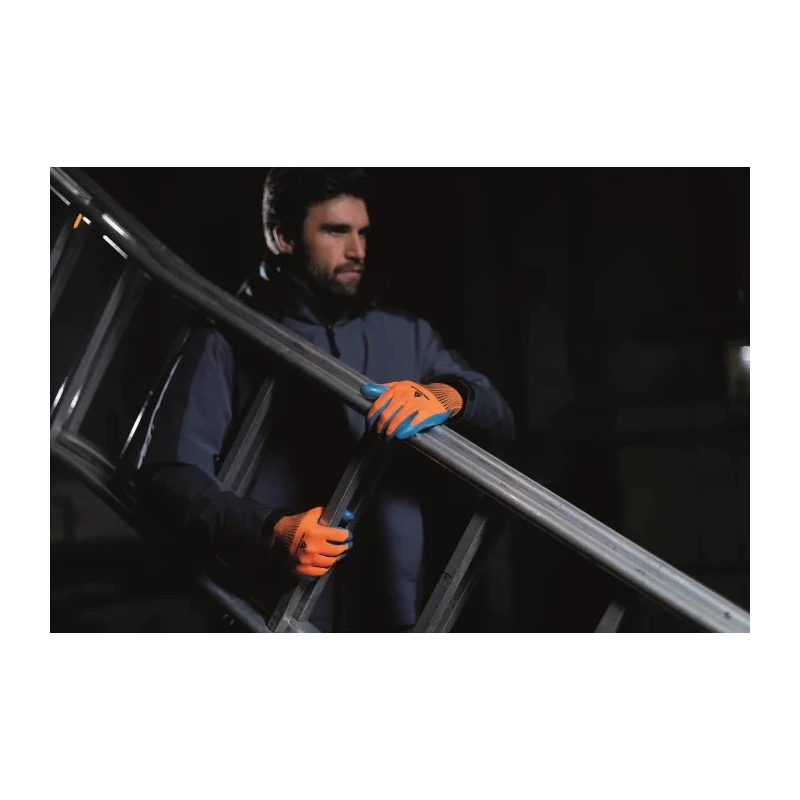 Delta Plus Orange Polyester Latex Gloves Size 10, Latex Coating VE733