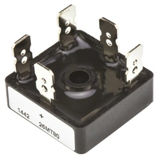 Vishay Bridge Rectifier, 800 V Peak Reverse Voltage, 375 A Peak Surge Current, 5-Pin Single VS-26MT80