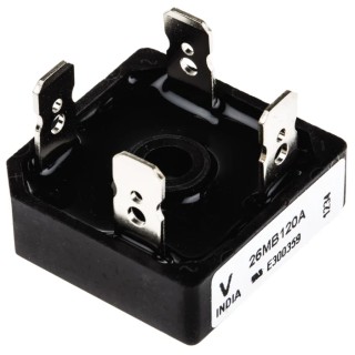 Vishay Single Phase Bridge Rectifier 1200 V 420 A Screw Mount D-34 Package 4-Pin VS-26MB120A
