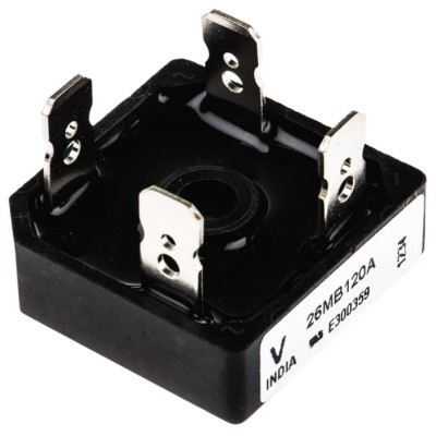 Vishay Single Phase Bridge Rectifier 1200 V 420 A Screw Mount D-34 Package 4-Pin VS-26MB120A