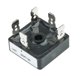 Vishay Bridge Rectifier, 1200 V Peak Reverse Repetitive Voltage, 375 A Peak Surge Current, 5-Pin Single VS-26MT120