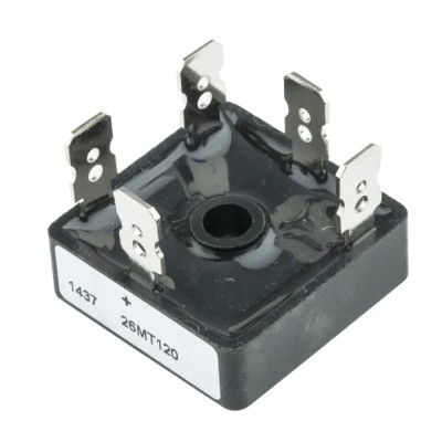 Vishay Bridge Rectifier, 1200 V Peak Reverse Repetitive Voltage, 375 A Peak Surge Current, 5-Pin Single VS-26MT120