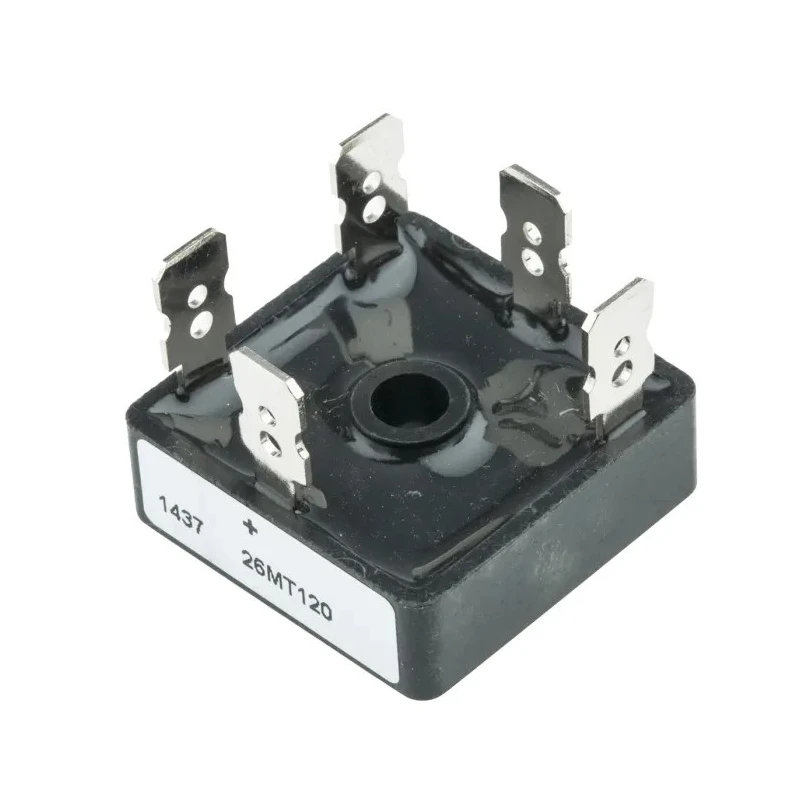 Vishay Bridge Rectifier, 1200 V Peak Reverse Repetitive Voltage, 375 A Peak Surge Current, 5-Pin Single VS-26MT120
