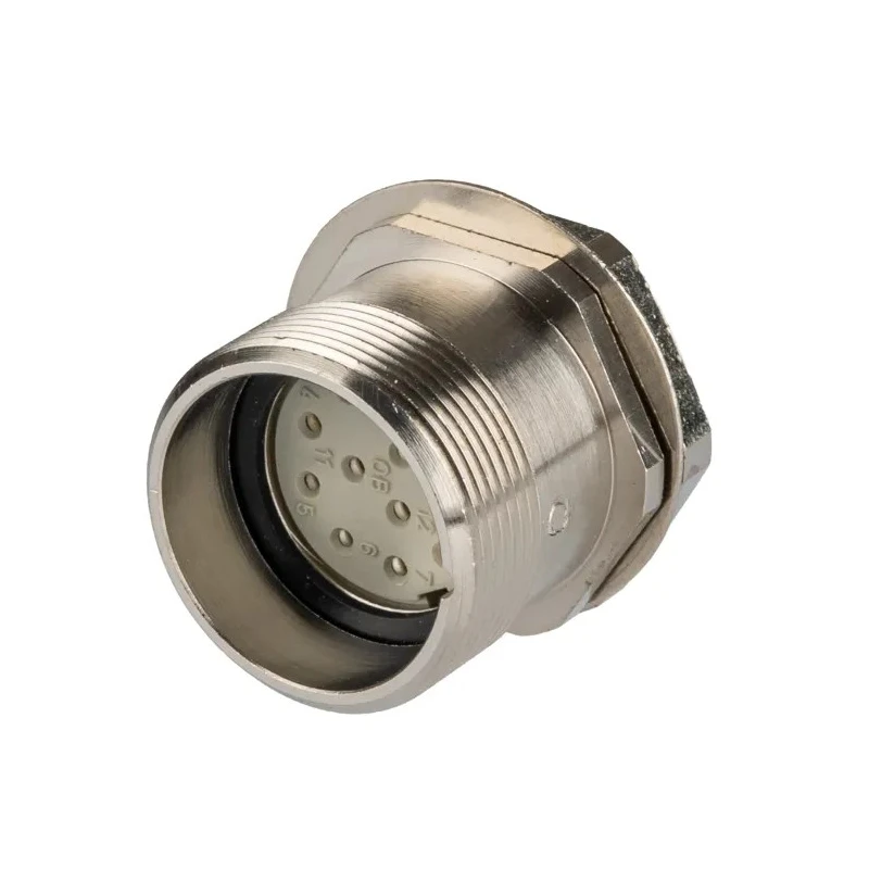 Lapp R 12 Pole Straight Standard DIN Socket Female 7.5A 1.5kV IP65 Screw Lock Through Hole 50106202+00008727