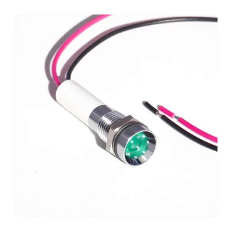 CML Innovative Technologies LED Green Panel Mount Indicator, 12V DC, 32mm Length, IP67, M8 Mount Hole 19050251WEC