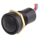 ITW Switches Illuminated Momentary Push Button Switch, Panel Mount, 16 mm Cutout, SPST Contact, Green LED, IP67 49-59311G
