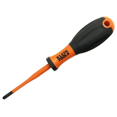 Klein Tools Insulated Screwdriver with PZ1 Tip, Hardened Steel Blade, VDE/1000V Approved, 180mm Overall Length 32262INS
