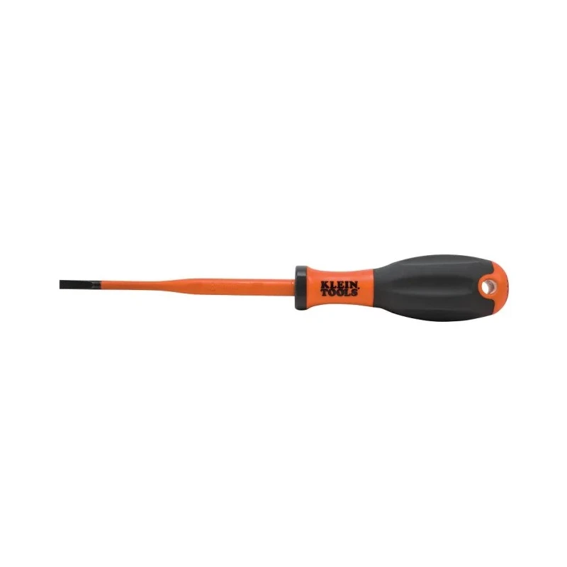Klein Tools Insulated Screwdriver 100 mm Blade Ergonomic Grip VDE 1000V Approved 190mm Overall 32243INS